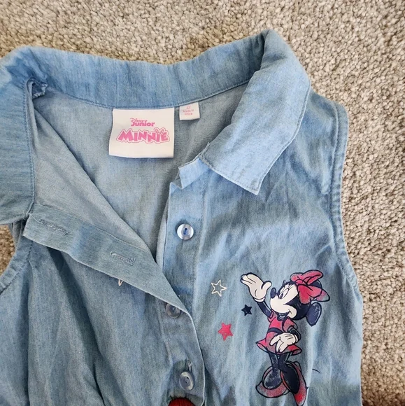 Disney Junior Minnie Mouse Denim Patriotic Tutu Dress Size 4T - Picture 2 of 4